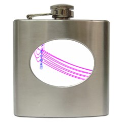 Electricty Power Pole Blue Pink Hip Flask (6 Oz) by Mariart