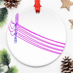 Electricty Power Pole Blue Pink Round Ornament (two Sides) by Mariart