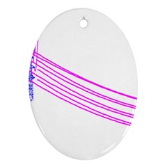 Electricty Power Pole Blue Pink Oval Ornament (two Sides) by Mariart