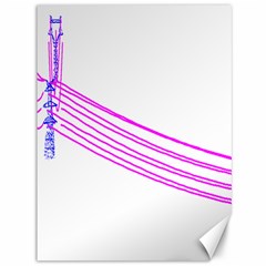 Electricty Power Pole Blue Pink Canvas 36  X 48  