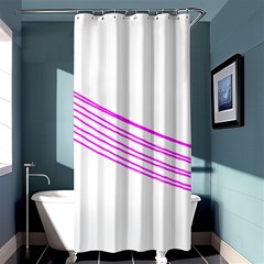 Electricty Power Pole Blue Pink Shower Curtain 36  X 72  (stall) 