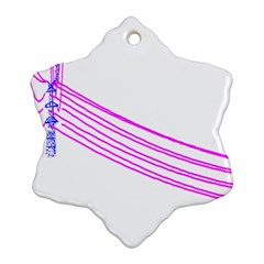 Electricty Power Pole Blue Pink Snowflake Ornament (two Sides) by Mariart