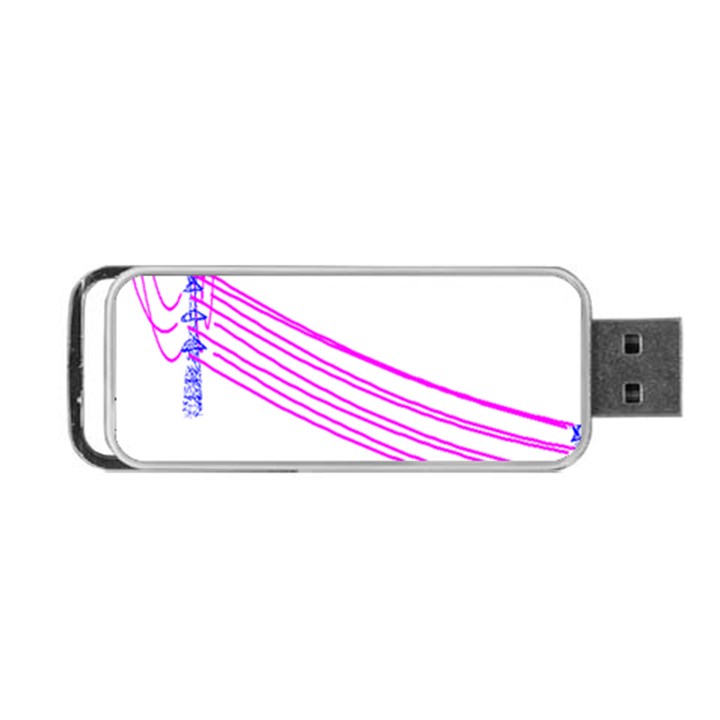 Electricty Power Pole Blue Pink Portable USB Flash (One Side)