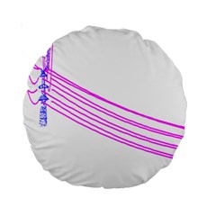 Electricty Power Pole Blue Pink Standard 15  Premium Round Cushions