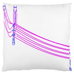 Electricty Power Pole Blue Pink Large Flano Cushion Case (one Side)