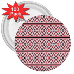 Clipart Embroidery Star Red Line Black 3  Buttons (100 Pack) 