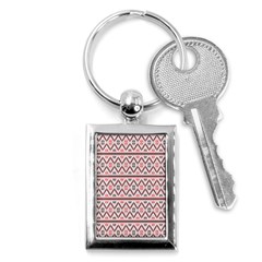 Clipart Embroidery Star Red Line Black Key Chains (rectangle) 