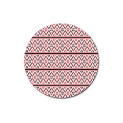 Clipart Embroidery Star Red Line Black Magnet 3  (round)