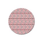 Clipart Embroidery Star Red Line Black Magnet 3  (Round) Front