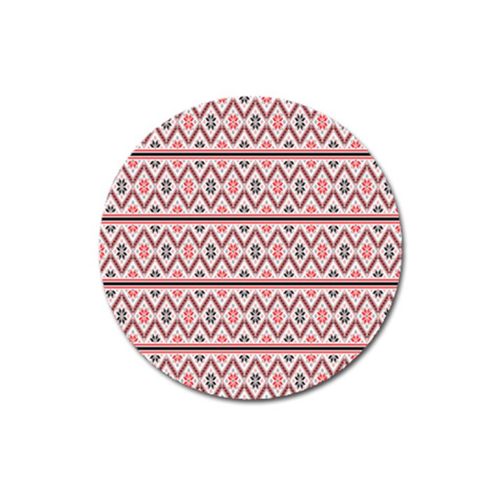 Clipart Embroidery Star Red Line Black Magnet 3  (Round)