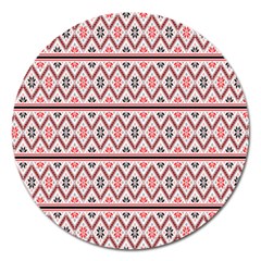 Clipart Embroidery Star Red Line Black Magnet 5  (round) by Mariart