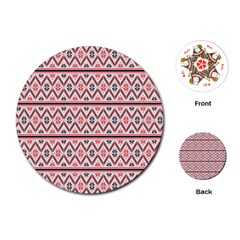 Clipart Embroidery Star Red Line Black Playing Cards (round)  by Mariart