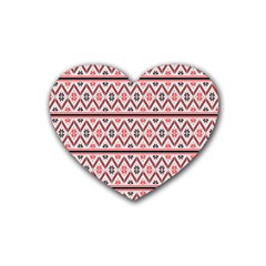 Clipart Embroidery Star Red Line Black Heart Coaster (4 Pack)  by Mariart