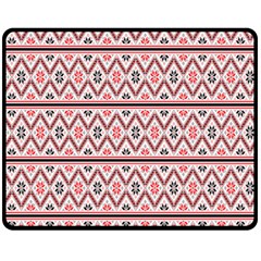 Clipart Embroidery Star Red Line Black Fleece Blanket (medium) 