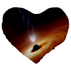 Coming Supermassive Black Hole Century Large 19  Premium Flano Heart Shape Cushions by Mariart