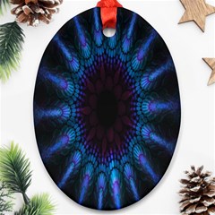 Exploding Flower Tunnel Nature Amazing Beauty Animation Blue Purple Ornament (oval) by Mariart