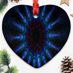 Exploding Flower Tunnel Nature Amazing Beauty Animation Blue Purple Ornament (heart) by Mariart