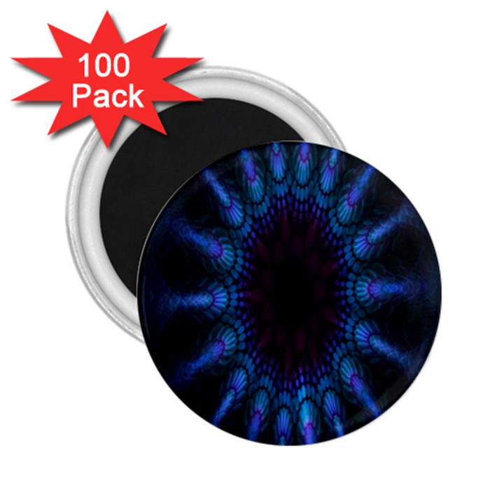 Exploding Flower Tunnel Nature Amazing Beauty Animation Blue Purple 2.25  Magnets (100 pack) 