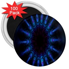 Exploding Flower Tunnel Nature Amazing Beauty Animation Blue Purple 3  Magnets (100 Pack)