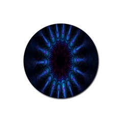 Exploding Flower Tunnel Nature Amazing Beauty Animation Blue Purple Rubber Coaster (round) 