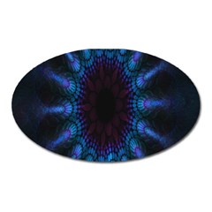 Exploding Flower Tunnel Nature Amazing Beauty Animation Blue Purple Oval Magnet by Mariart