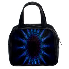 Exploding Flower Tunnel Nature Amazing Beauty Animation Blue Purple Classic Handbags (2 Sides) by Mariart