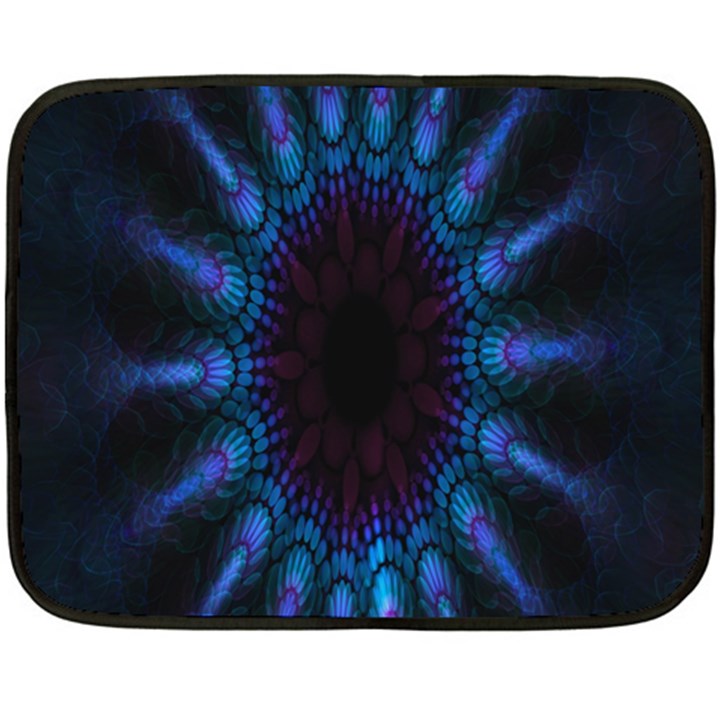 Exploding Flower Tunnel Nature Amazing Beauty Animation Blue Purple Fleece Blanket (Mini)