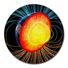 Cross Section Earth Field Lines Geomagnetic Hot Round Mousepads by Mariart