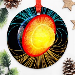 Cross Section Earth Field Lines Geomagnetic Hot Ornament (round) by Mariart