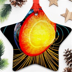 Cross Section Earth Field Lines Geomagnetic Hot Ornament (star) by Mariart