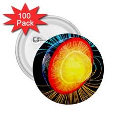 Cross Section Earth Field Lines Geomagnetic Hot 2 25  Buttons (100 Pack)  by Mariart