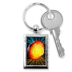 Cross Section Earth Field Lines Geomagnetic Hot Key Chains (Rectangle)  Front