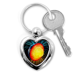 Cross Section Earth Field Lines Geomagnetic Hot Key Chains (heart)  by Mariart