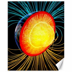 Cross Section Earth Field Lines Geomagnetic Hot Canvas 11  X 14  