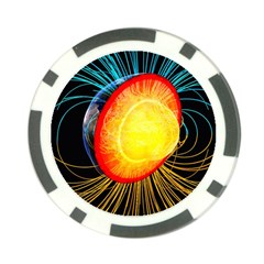 Cross Section Earth Field Lines Geomagnetic Hot Poker Chip Card Guard by Mariart