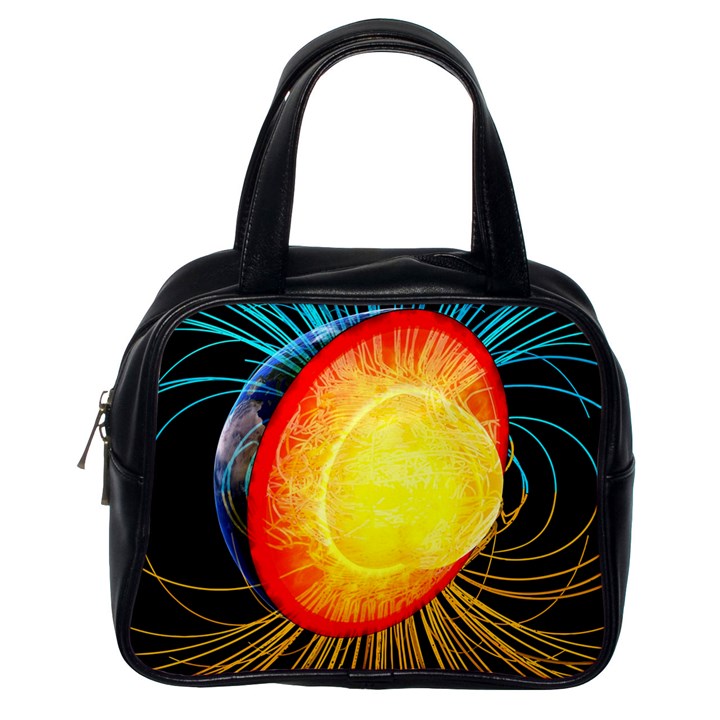 Cross Section Earth Field Lines Geomagnetic Hot Classic Handbags (One Side)