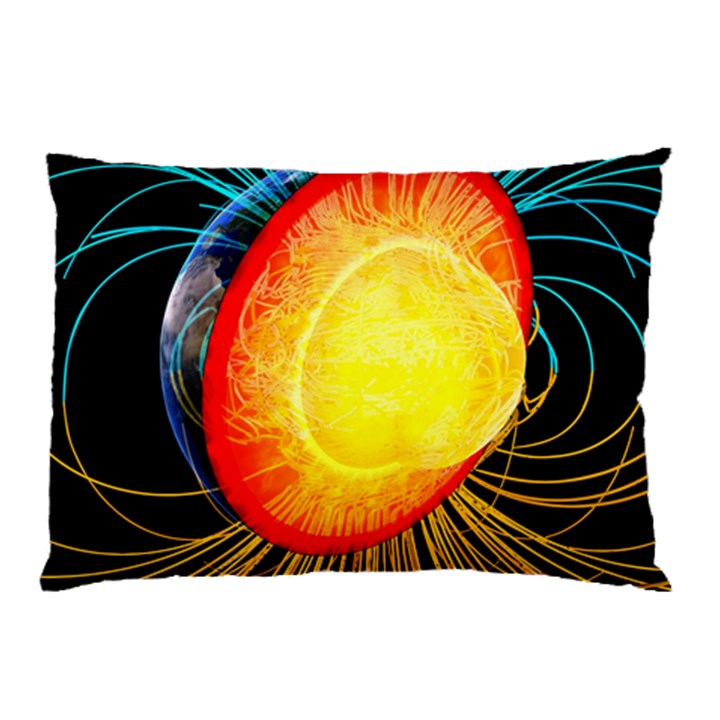 Cross Section Earth Field Lines Geomagnetic Hot Pillow Case