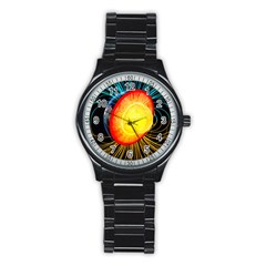 Cross Section Earth Field Lines Geomagnetic Hot Stainless Steel Round Watch by Mariart