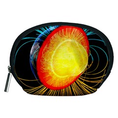 Cross Section Earth Field Lines Geomagnetic Hot Accessory Pouches (medium)  by Mariart