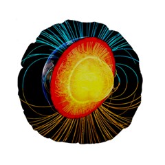 Cross Section Earth Field Lines Geomagnetic Hot Standard 15  Premium Flano Round Cushions by Mariart