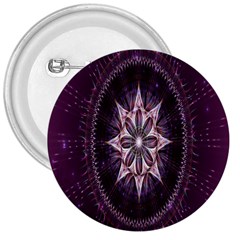 Flower Twirl Star Space Purple 3  Buttons by Mariart