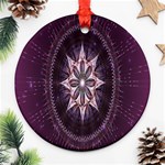 Flower Twirl Star Space Purple Ornament (Round) Front