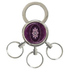 Flower Twirl Star Space Purple 3-ring Key Chains