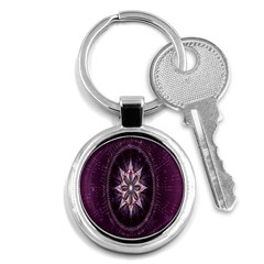 Flower Twirl Star Space Purple Key Chains (round)  by Mariart