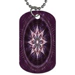 Flower Twirl Star Space Purple Dog Tag (Two Sides) Back