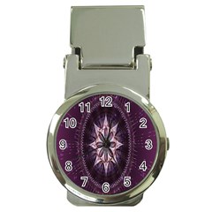 Flower Twirl Star Space Purple Money Clip Watches