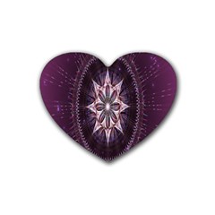 Flower Twirl Star Space Purple Rubber Coaster (heart)  by Mariart