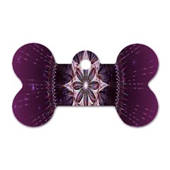 Flower Twirl Star Space Purple Dog Tag Bone (one Side)