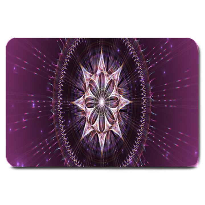 Flower Twirl Star Space Purple Large Doormat 