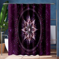 Flower Twirl Star Space Purple Shower Curtain 60  X 72  (medium)  by Mariart